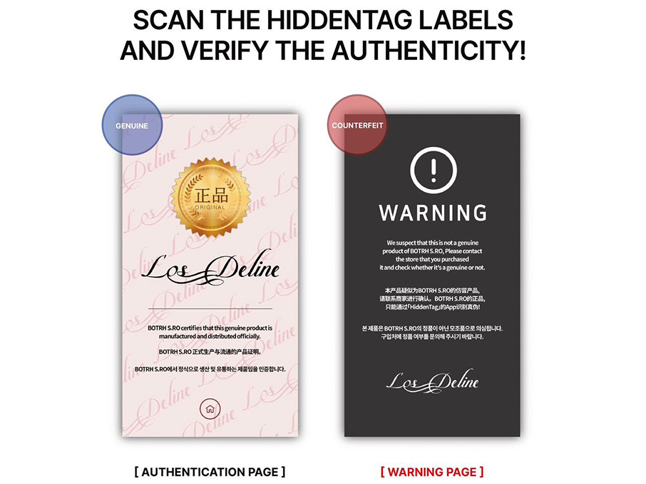 SCAN THE HIDDENTAG AND VERIFY THE AUTHENTICITY thru our unique system